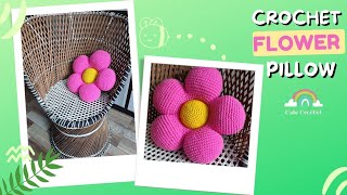 Crochet Daisy Flower Shaped Cushion || Easy Trendy Cushion Step-by-step Tutorial for Beginners🌸