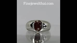 Finejewelthai-แหวนโกเมน-โกเมน-แหวนพลอย-พลอยเดือนเกิด-Garnet-Silver-Ring-Birthstone-R1062gm