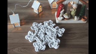 Śnieżynka na szydełku, gwiazdka ze sznurka. Crochet snowflake.