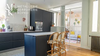 MSK | Fabrication d'une verrière acier sur mesure pour un appartement d'architecte à Paris