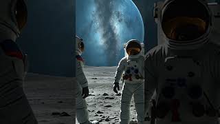 Two astronauts are standing on the Moon's surface # Space facts #Space #Shorts #Viral