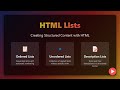 HTML Lists: Unordered, Ordered & Description Lists Explained for Beginners