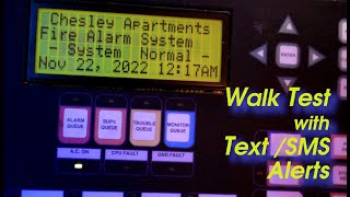 Walk test with TEXT ALERTS on a Mircom FX panel.  Also works on Notifier.