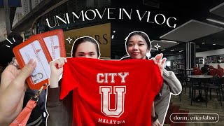 uni move in vlog. (dorm + orientation + first vlog 2023) || City University Malaysia