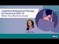 Cognitive Behavioral Therapy for Insomnia | Mental Health Webinar