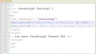 JavaScript Tutorial 1 - Getting Started - Hello World