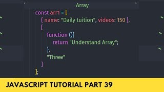 New Way to Learn Array - Array In Brief - JavaScript Tutorial Part - 39