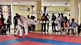 JATIN DULGACH VS AADITYA | School Games Karate Tournament Jhajjar District | Karate Champs 🥋