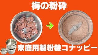 ［梅干しパウダー］家庭用強力ミルで梅を粉砕（コナッピー）