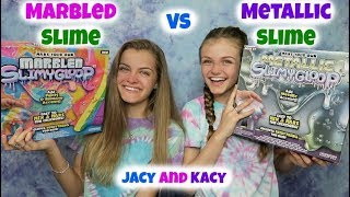 Marbled Slime vs Metallic Slime Challenge ~ Jacy and Kacy