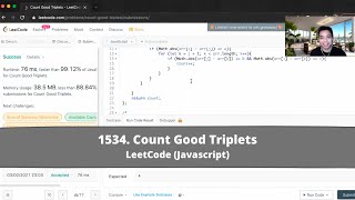 How to Solve "1534 Count Good Triplets" on LeetCode? - Javascript