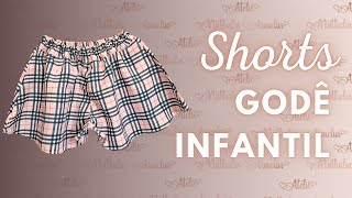 Diy Shorts godê infantil com elástico Molde pdf infantil gratuito