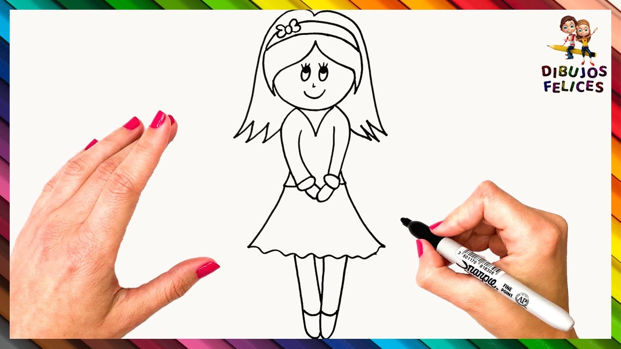 Cómo Dibujar Una Mujer Paso A Paso 👩 Mujer Dibujo Para Niños - YouTube