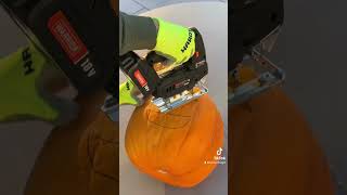 Cutting a Pumpkin with a Jigsaw | Harbor Freight #shorts