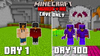 We survived 100 days of Hardcore Minecraft in an all cave world and here's what happened.