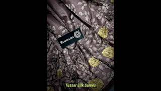 Tussar silk with multicolour kantha work sarees