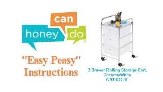 Honey-Can-Do CRT-02215 3-Drawer Rolling Storage Cart Instruction Video