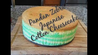 Japanese Cotton Cheesecake: Pandan Zebra style! PART 1