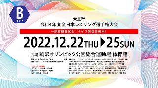 25日Bマット　令和4年度「天皇杯」全日本レスリング選手権大会