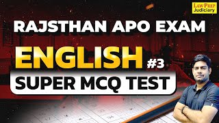 Rajasthan APO Exam 2024 | Super MCQ Test | #3 | English for Rajasthan APO Exam 2024