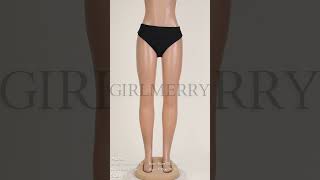 GIRLMERRY  High quality sexy black bikini briefs WholesaleBA002952BS