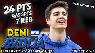 New Strong Performance For Deni Avdija 24pts In New Maccabi Tel-Aviv Win (06/25) - NBA Draft 2020