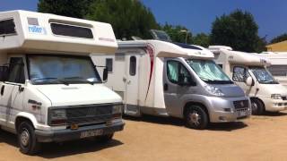 Motorhome Aire at Saint Feliu de Guixols. Catalonia, Spain