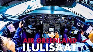 Piloting AIR GREENLAND Dash8 into ILULISAAT