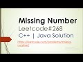 Missing Number | Leetcode 268 | leetcode solution