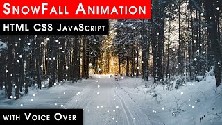 Snowfall animation using html CSS JavaScript Tutorial