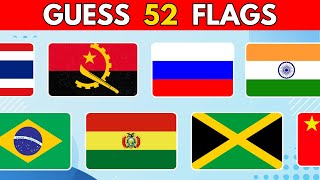 Guess The Flag Quiz 🚩 | 52 Countries Flag Quiz 🌍 | Impossible Quiz