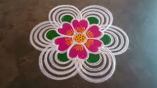 margazhi special 3*2 simple rangoli design/#pongalrangoli/pongal colorrangoli/gokulramyakolangal