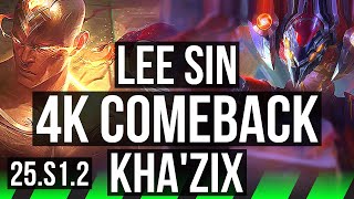 LEE SIN vs KHA'ZIX (JGL) | 39k DMG, 4k comeback, 19/4/21, Legendary | NA Master | 25.S1.2