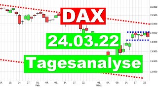 DAX Charttechnik ✯ Tagesausblick ✯ Analyse für 24.03.2022 Aktien Wertpapiere traden geldanlage news