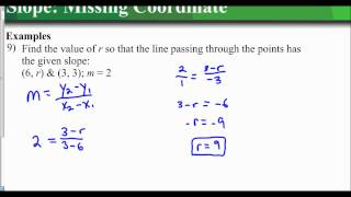 Lesson 2.3 - Using Slope to Find the Value of a Missing Coordinate