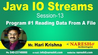 IO Streams | Session 13 | Program #1 Reading Data From A File | by  Mr.Hari Krishna