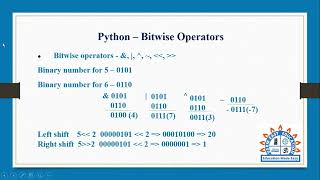 Bitwise operators - 1 in Python programming in Tamil