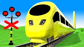 【踏切アニメ】電車が速すぎて危険すぎる TRAIN🚍 Fumikiri3D  Fantasy Railroad Crossing Animation #2025