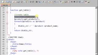 Dynamic table in HTML using PHP