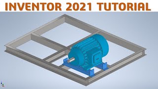 Inventor 2021 Tutorial #178 | 3D Model Assembly Motor Electric with Frame Machine