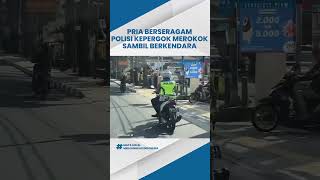 Pria Berseragam Polisi di Lembang Kepergok Merokok Sambil Kendarai Motor, Aksi Bikin Geleng-geleng