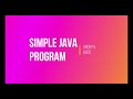 Simple Java Program (Input Your Name)