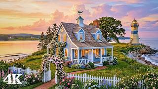 Powder blue Lighthouse Cottage | Float into the Calm You Gave Up On with Gentle Waves & Birds