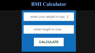 Build BMI Calculator using Vanilla Javascript in 4 minutes | Speed Code
