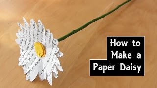 How to Make a Paper Daisy with a Wire Stem | DIY Flower Craft using Book Pages | Wedding Bouquet