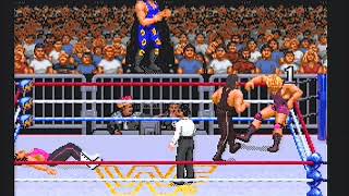 SNES WWF Raw - Mega Move Glitch (Out of Bounds)