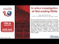 ISCBSC Webinar - In silico investigation of Non-coding RNAs