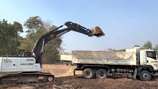 ถมดินปรับพื้นที่ก่อสร้าง แพลนท์คอนกรีต ต.แม่ใส อ.เมือง จ.พะเยา excavator and trucks EP.4