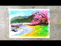 丙烯风景艺术画 日常画画 第136天 acrylic landscape art painting daily painting day 136