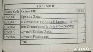 All computer science course List from first year up to fourth year(ሁሉም የኮምፒውተር ሳይንስ ኮርሶች).